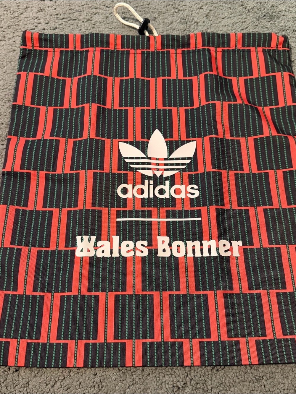 adidas Red & Black Wales Bonner Graphic Drawstring Bag